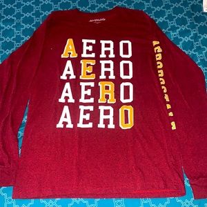 Long sleeve aeropostal shirt! Maroon color! Size large! For sale